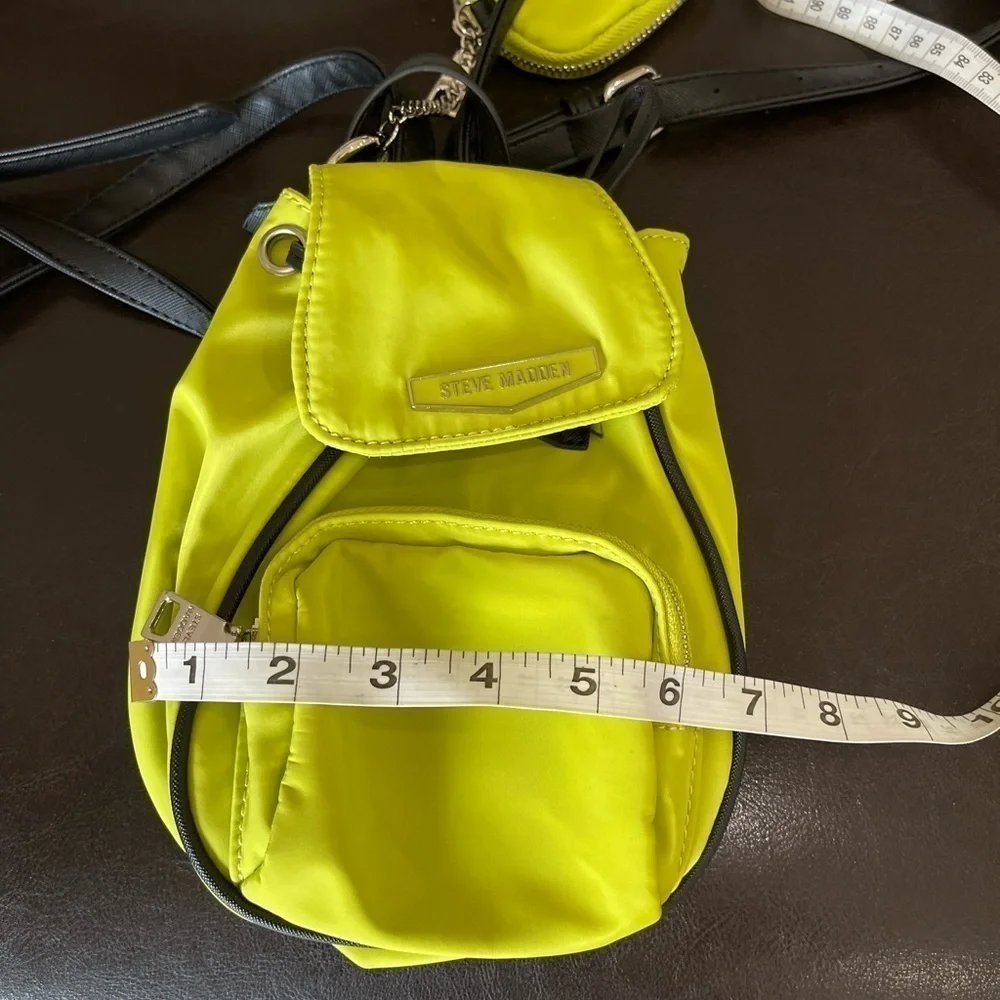 Steve Madden mini backpack with additional zippered coin ear buds pouch